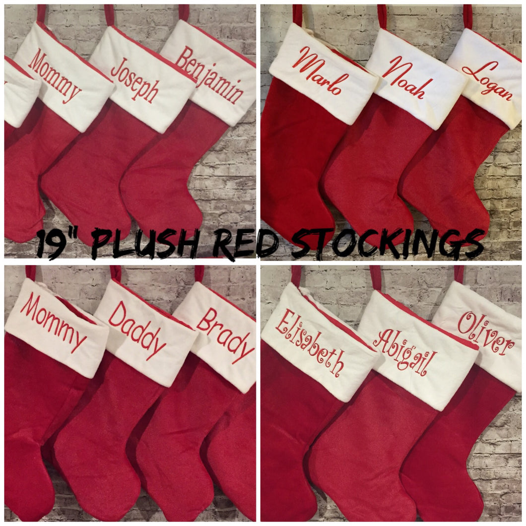 Traditional Personalized Plush Christmas Stocking
