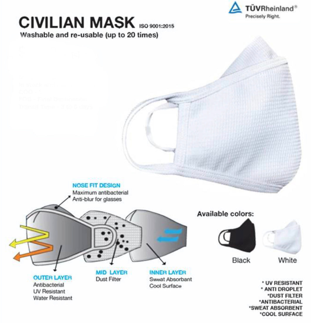 Civilian Mask (WHITE ONLY)
